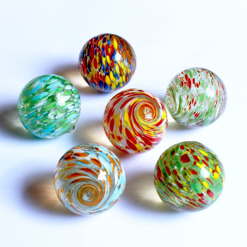 Glasmurmeln - Streifenoptik 40mm | Handgefertigt