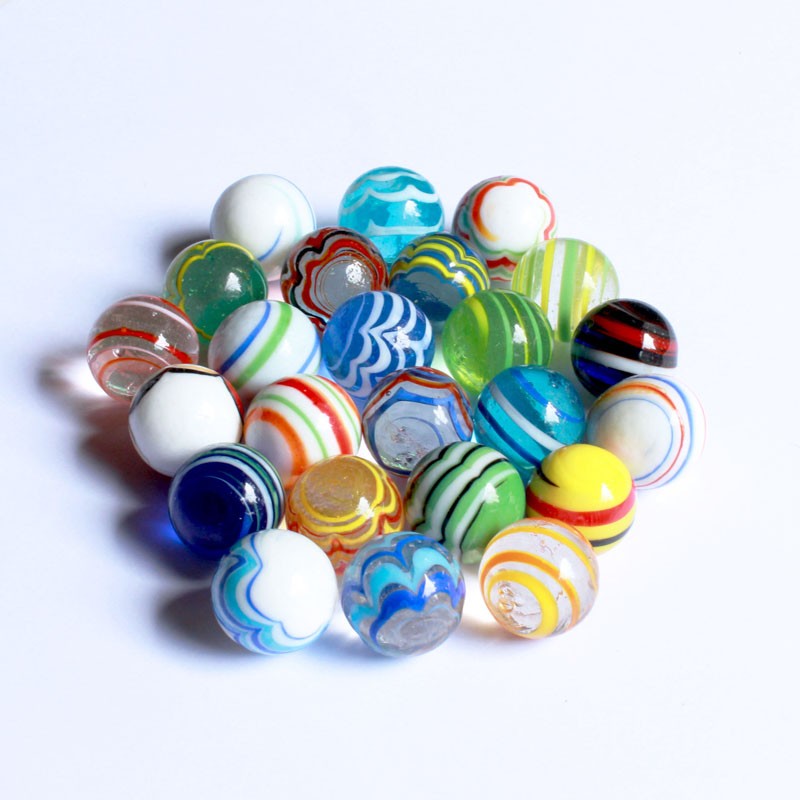 Glasmurmeln - Streifenmix 20mm | Handgemacht