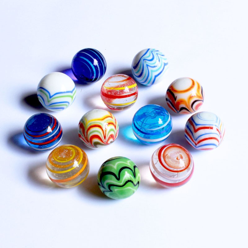 Glasmurmeln - Streifenmix 25mm | Handgefertigt