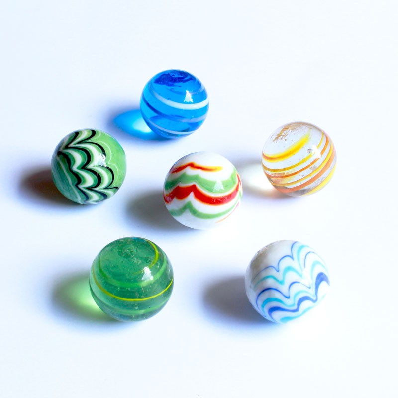 Glasmurmeln - Streifenmix 30mm | Handgefertigt