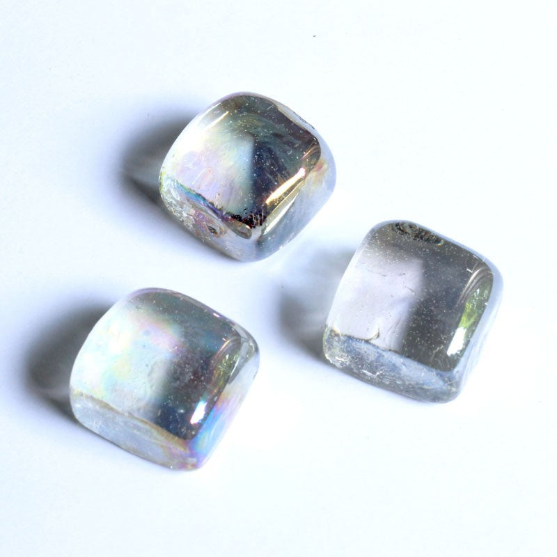 Glasnuggets Quadrat klar irisierend