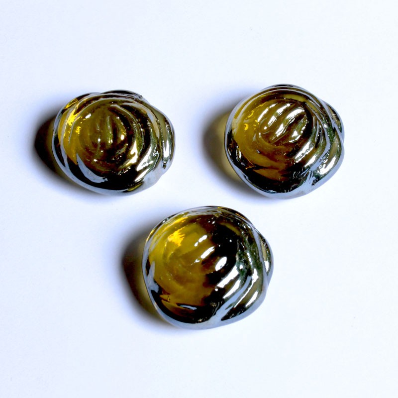 Glasnuggets Rosen amber irisierend