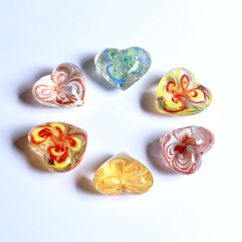 Glas-Herzen - gemustert | für effektvolle Dekorationen