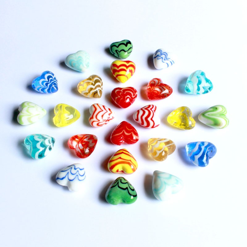 Glas-Herzen - Wellen-Design | für effektvolle Dekorationen