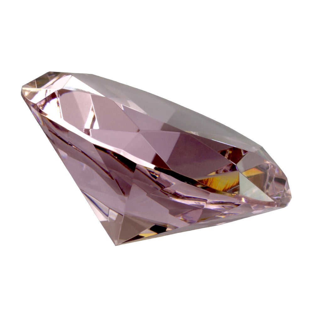 Glasdiamant B - rosa 100mm | mit 56 Facetten geschliffen