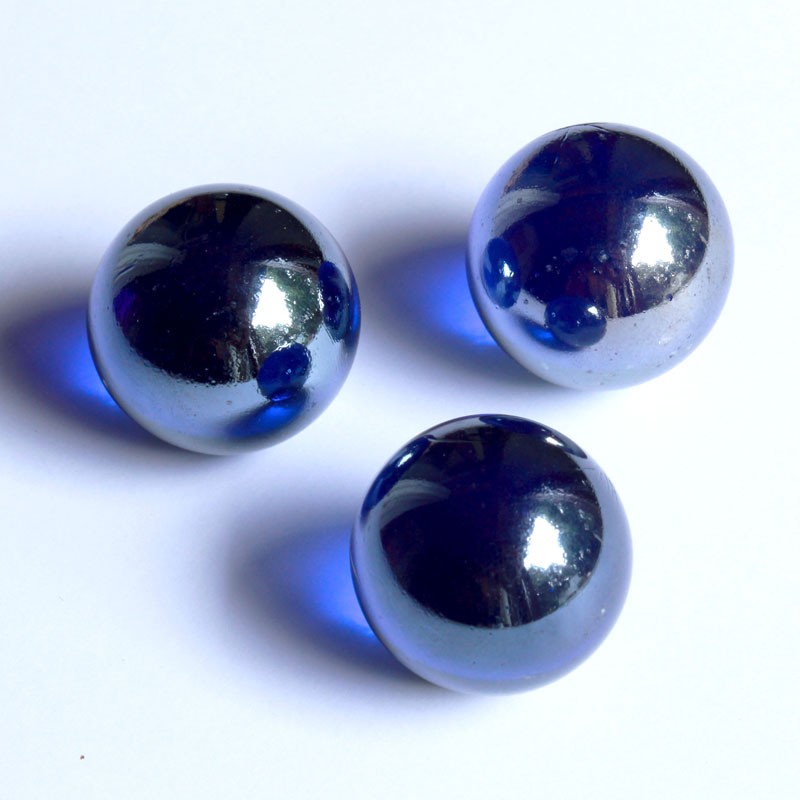 Glasmurmeln - dunkelblau irisierend 25mm | | lichtdurchlässige Kugeln