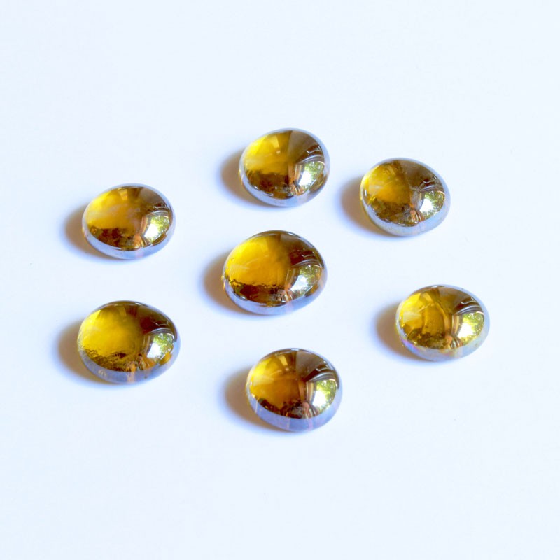 Glasnuggets - amber irisierend 15mm