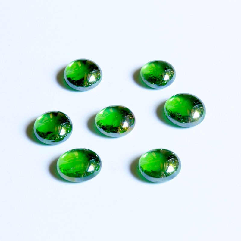 Glasnuggets - grün irisierend 15mm