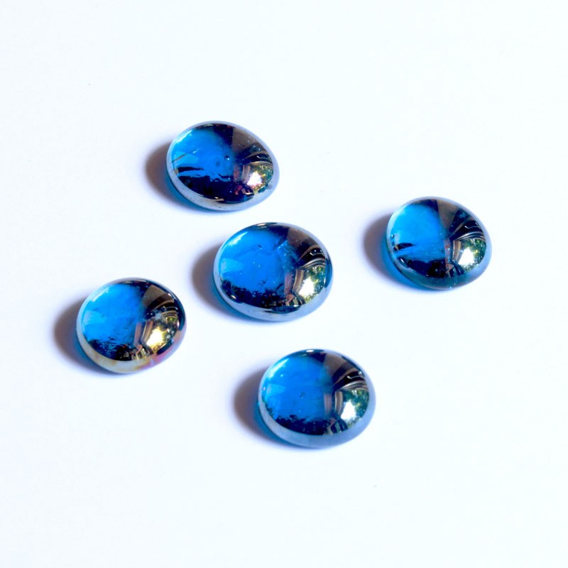 Glasnuggets - hellblau irisierend 20mm