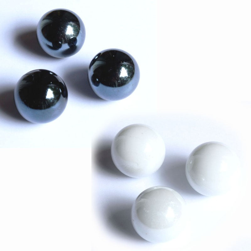 Glasmurmeln - 25mm opak schwarz-weiss | lichtundurchlässig
