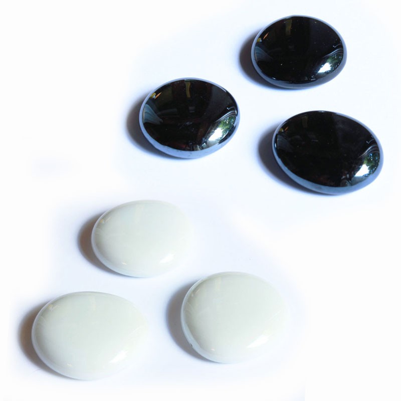 Glasnuggets - 30mm Mix schwarz-weiss opak irisierend