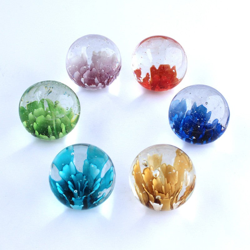 Blumen 3D Glasmurmeln 35mm | Handgemacht