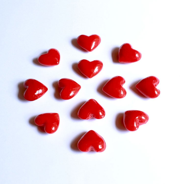 Glas-Herzen - rot opak | für effektvolle Dekorationen