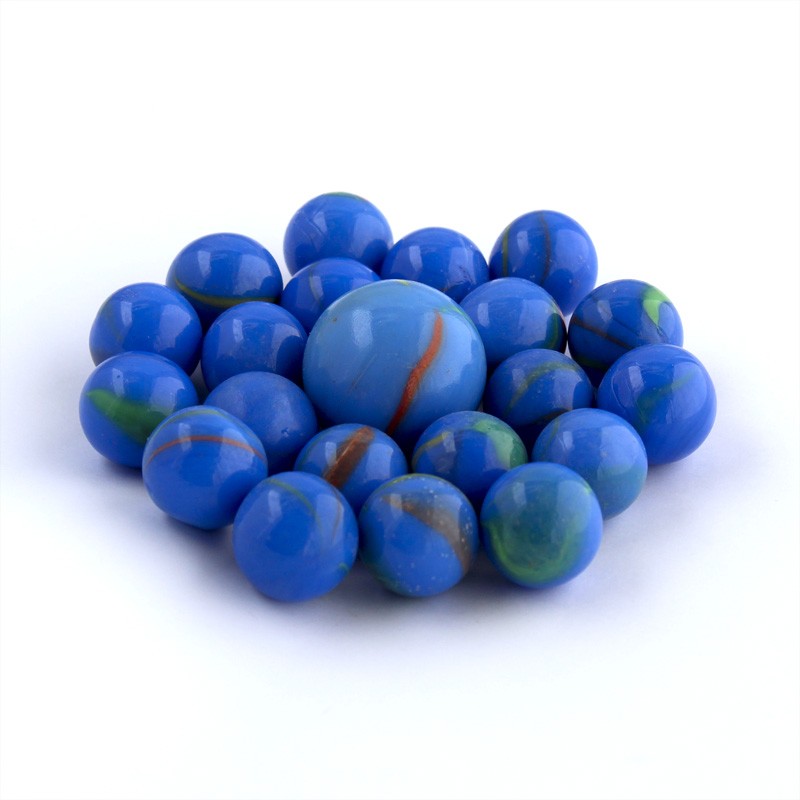 Glasmurmeln - blau opak | lichtundurchlässig