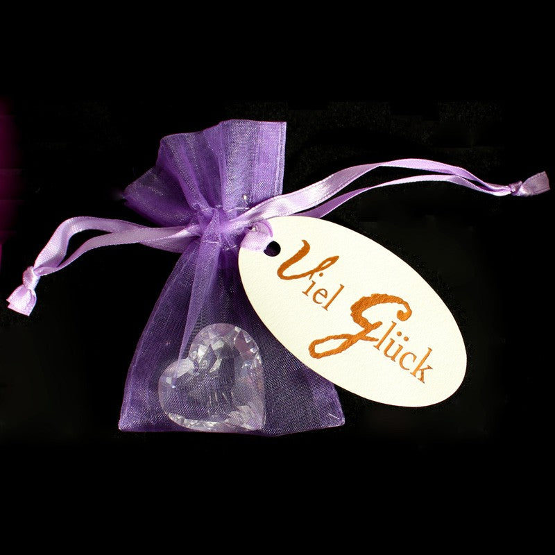 Kleines Geschenk - Viel Glück - mit Glaskristall Herz