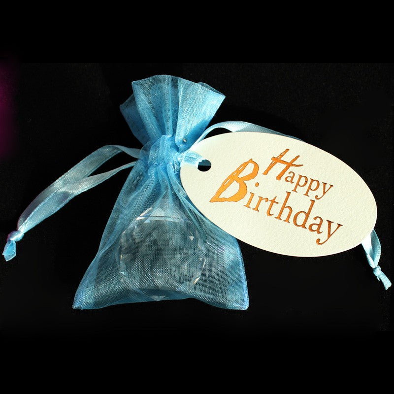 Kleines Geschenk - Happy Birthday - mit Glaskristall Kugel