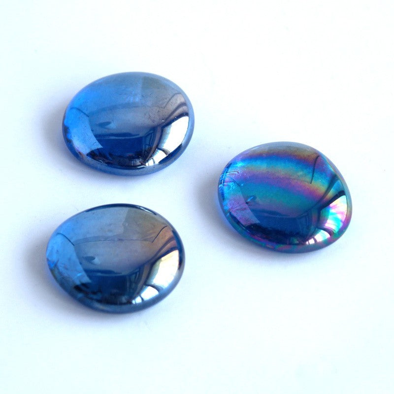 Glasnuggets - blau irisierend 30mm