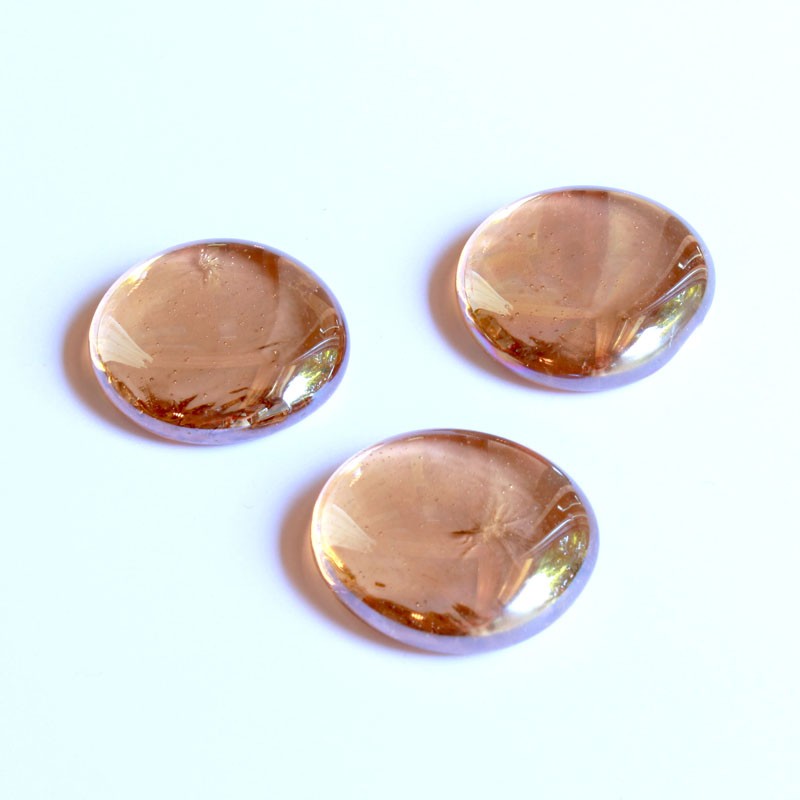 Glasnuggets - rosa irisierend 30mm