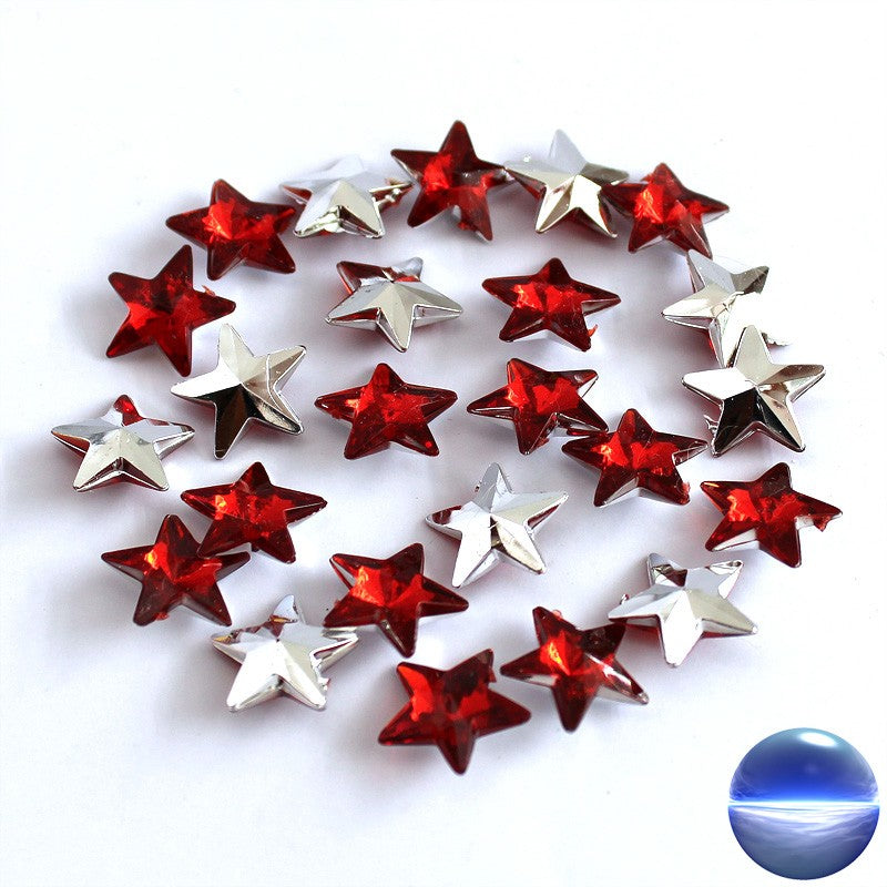 Streu Acryl Sterne rot-silber 15mm | in drei verschiedenen Farben