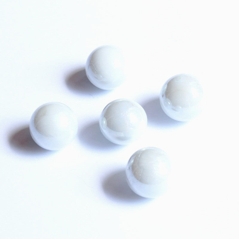 Glasmurmeln - weiss opak irisierend 16mm | nicht durchscheinend