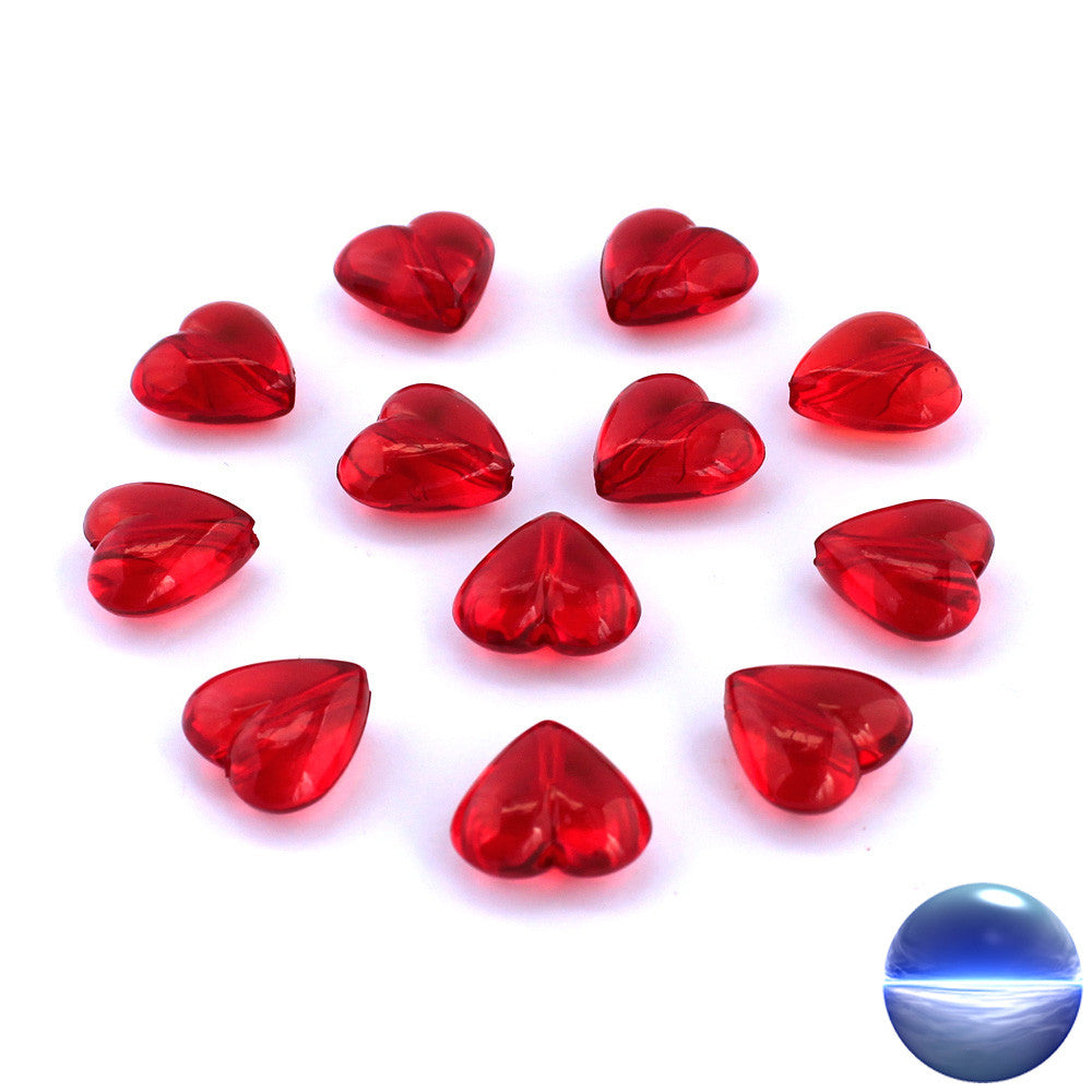 Acryl Herzen 17mm rot | mit Bohrung zum Aufreihen