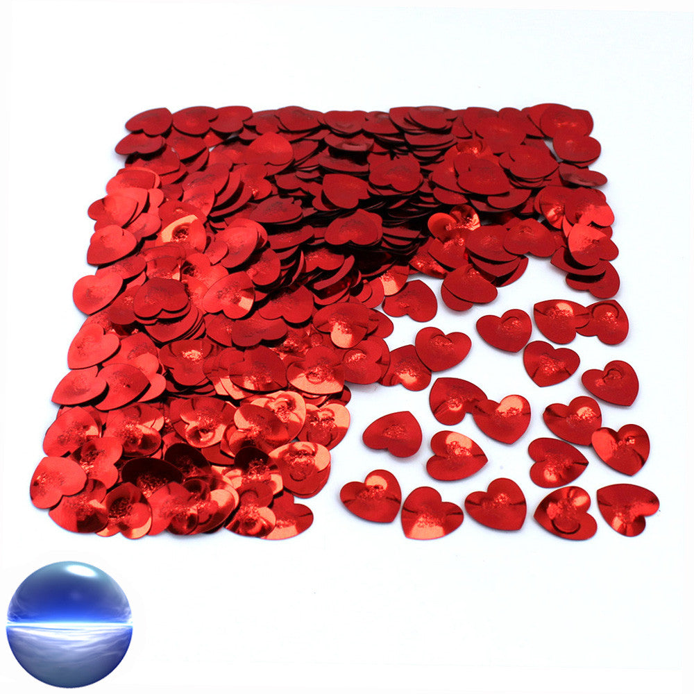 Streuherzchen Metall rot - mit gestanztem in der Mitte | 12 mm