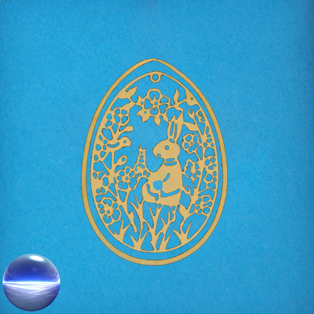 Anhänger Osterei mit Osterhase | 50mm vergoldet