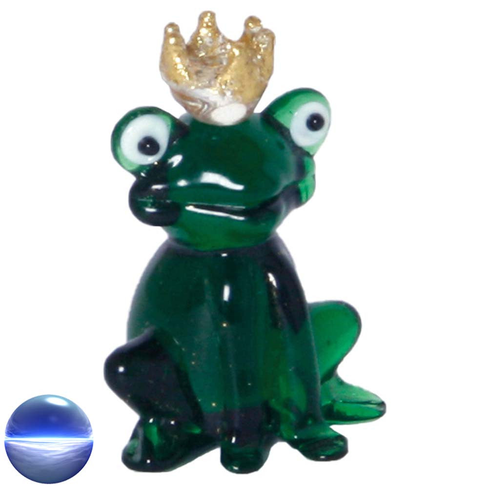 Froschkönig Luitpold Glas | mit goldener Krone