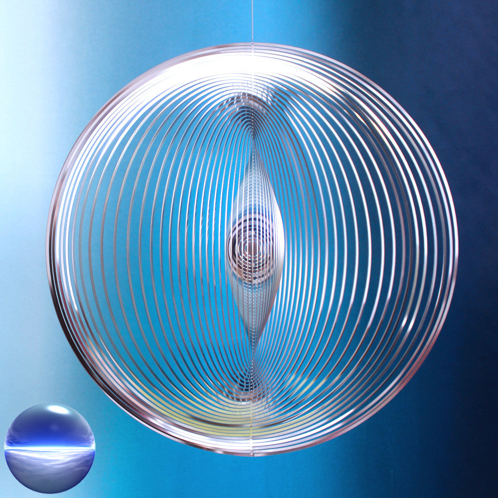 Windspiel Edelstahl - Spirale Ringe rund