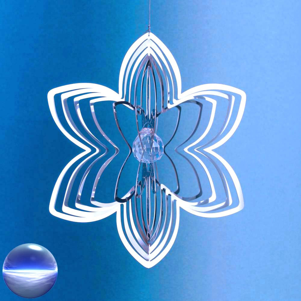 Windspiel Spirale Blüte 153mm Breit | rostfreier Edelstahl