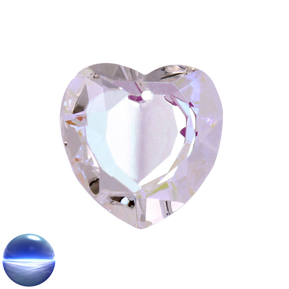 Glaskristall B - Herz Flach 28mm irisierend | Aurore Boreales