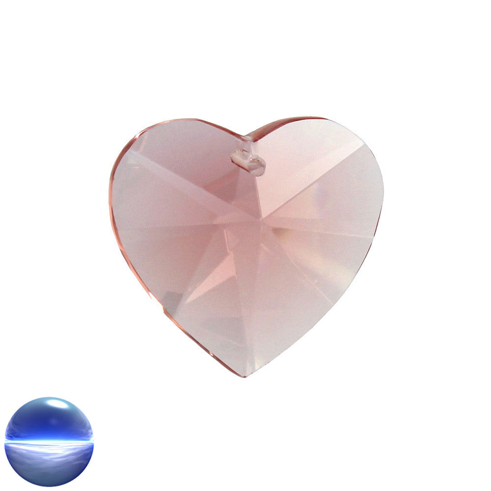 Glaskristall B - Herz 30mm rosa  | facettiert geschliffen