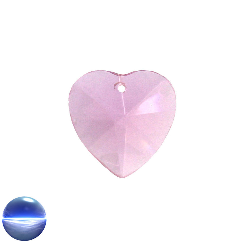 Glaskristall Herz rosa 20 mm | facettiert geschliffen