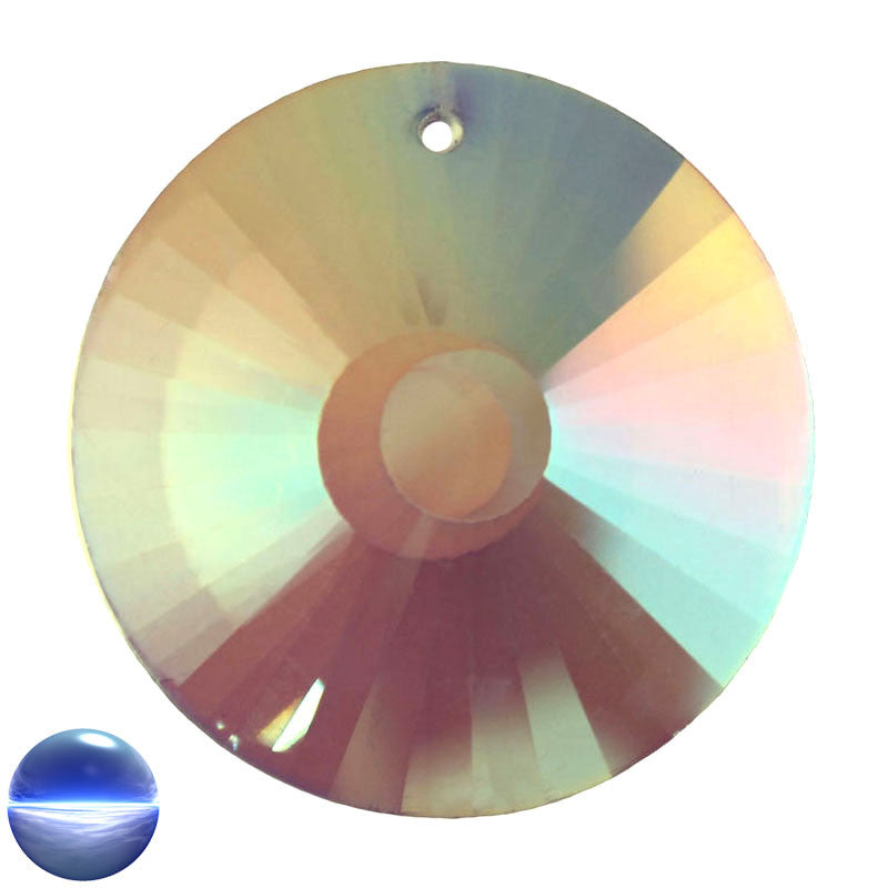 Glaskristall B - Kreis irisierend 45mm | facettiert geschliffen
