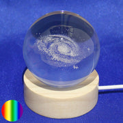 Kristallkugel - Milchstrasse 8cm mit LED | mit USB Stecker