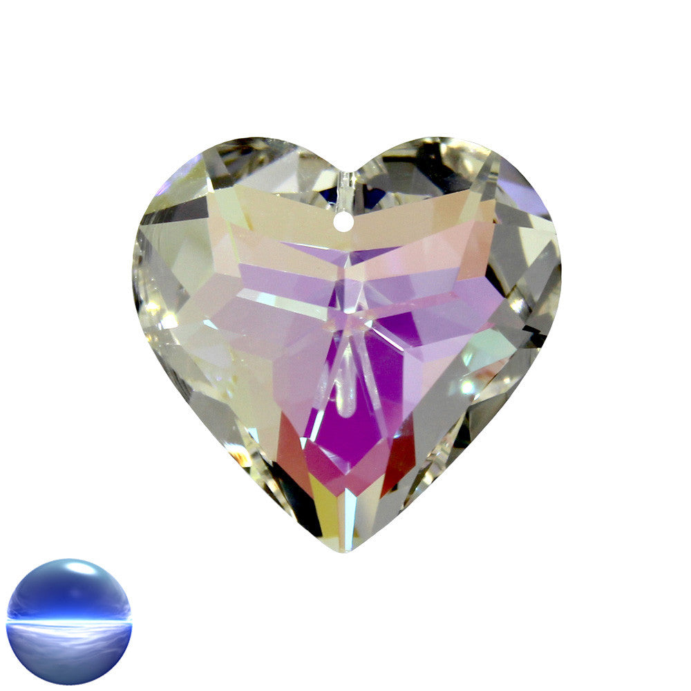 Glaskristall A - Herz irisierend 30mm  | Aurore Boreales