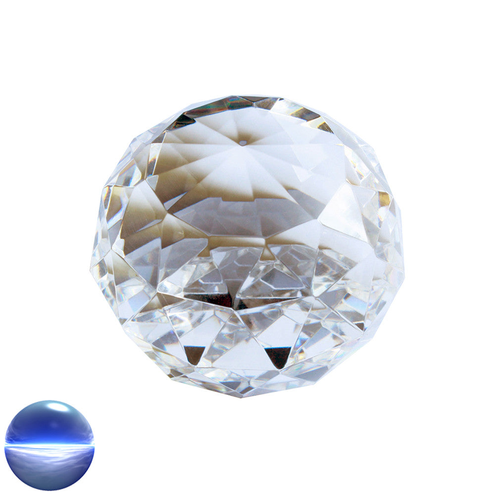 Glaskristall Kugel Standfläche - Dreieck 70mm | facettiert geschliffen