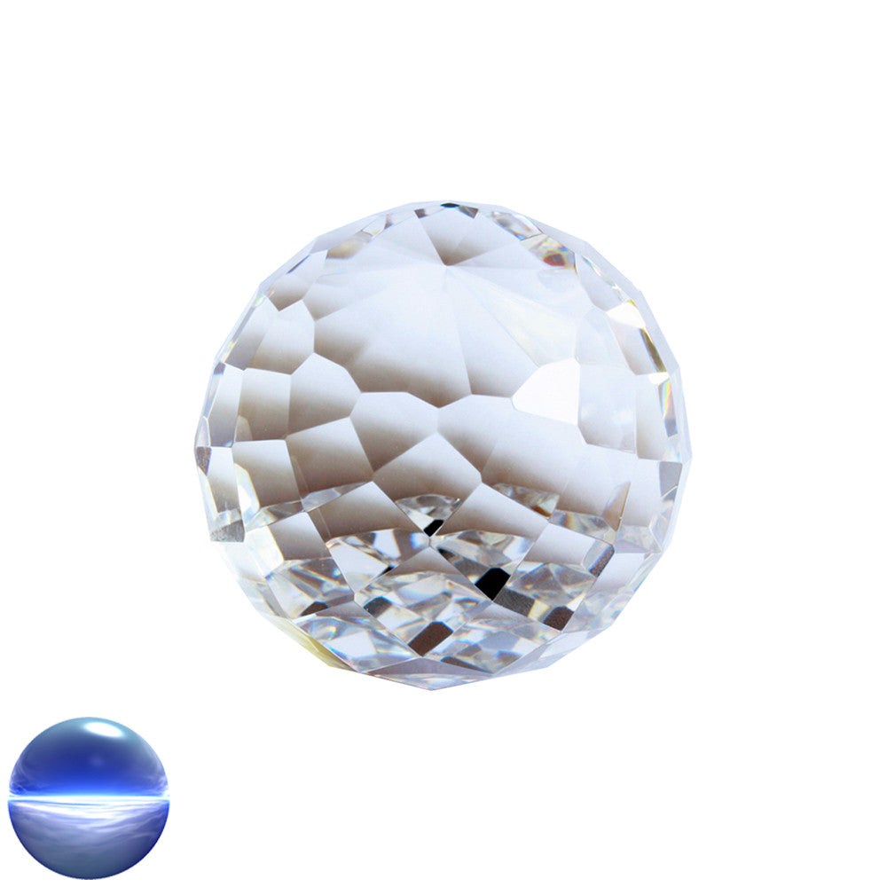 Glaskristall Kugel Standfläche - Rauten 60mm | facettiert geschliffen