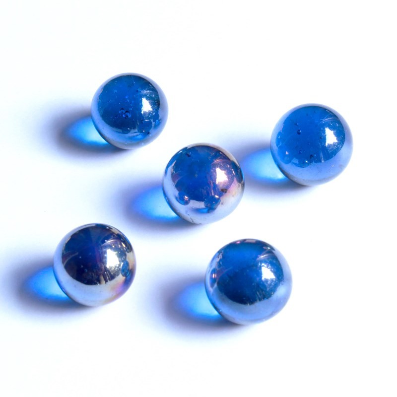 Glasmurmeln - dunkelblau irisierend 16mm | lichtdurchlässige Kugeln