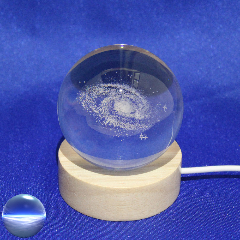 Kristallkugel - Milchstrasse 6cm mit LED | mit USB Stecker