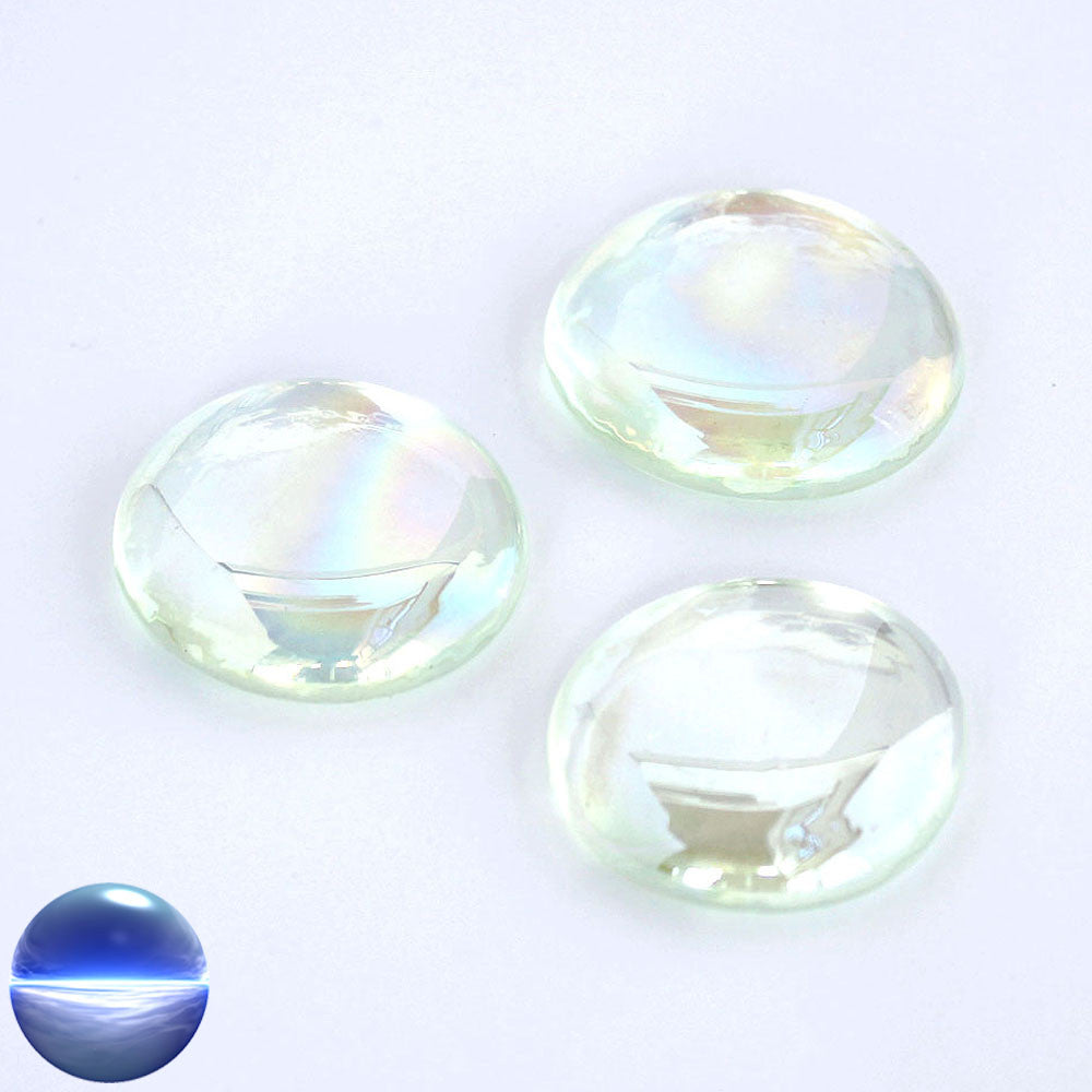Glasnuggets - klar irisierend 37mm | mit Perlmutt Beschichtung
