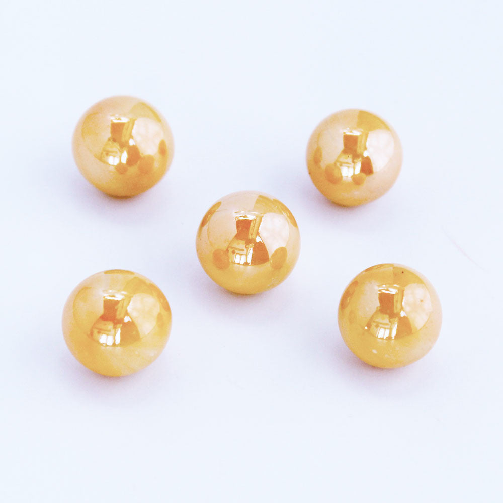 Glasmurmeln - gelb opak irisierend 16mm | nicht durchscheinend