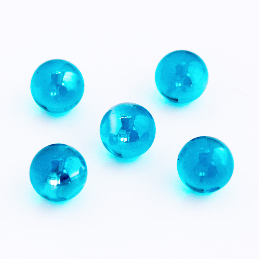 Glasmurmeln - petrol irisierend 16mm | lichtdurchlässige Kugeln