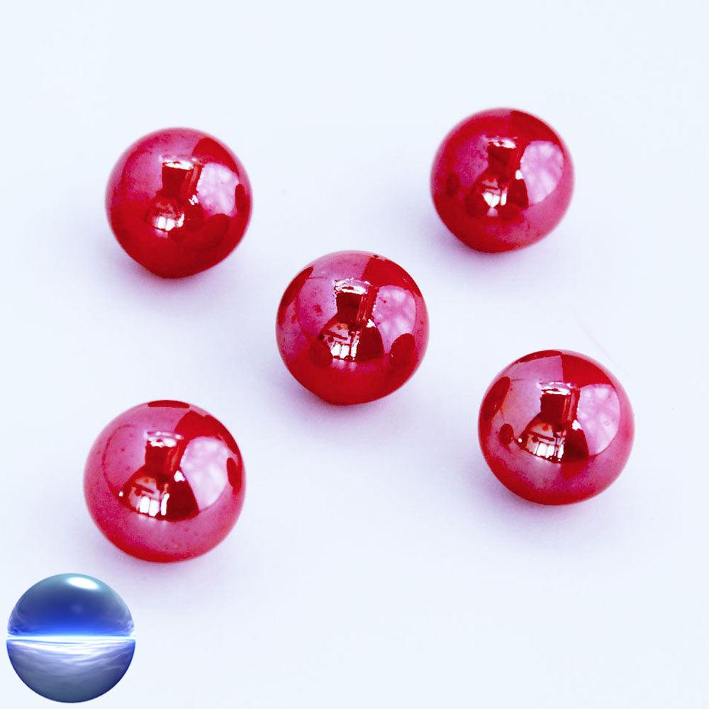 Glasmurmeln rot opak irisierend 16mm | nicht durchscheinend