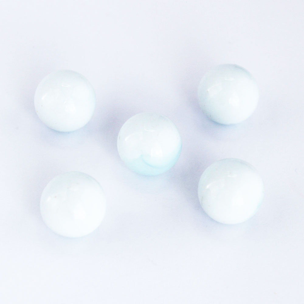 Glasmurmeln - perlmutt weiss opak 16mm | lichtundurchlässig