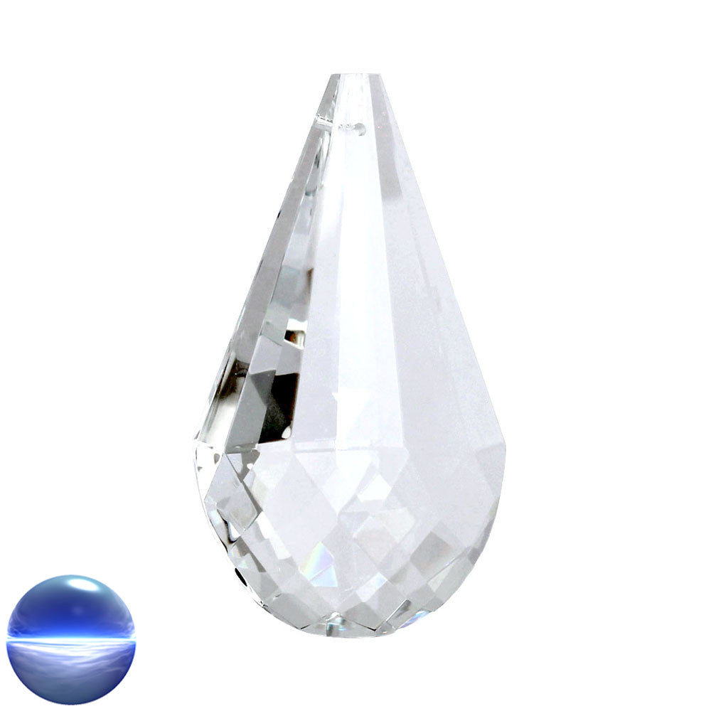 Glaskristall B - Mandel halbrund 76mm | facettiert geschliffen