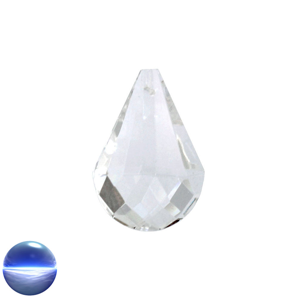 Glaskristall B - Mandel halbrund 38mm | facettiert geschliffen