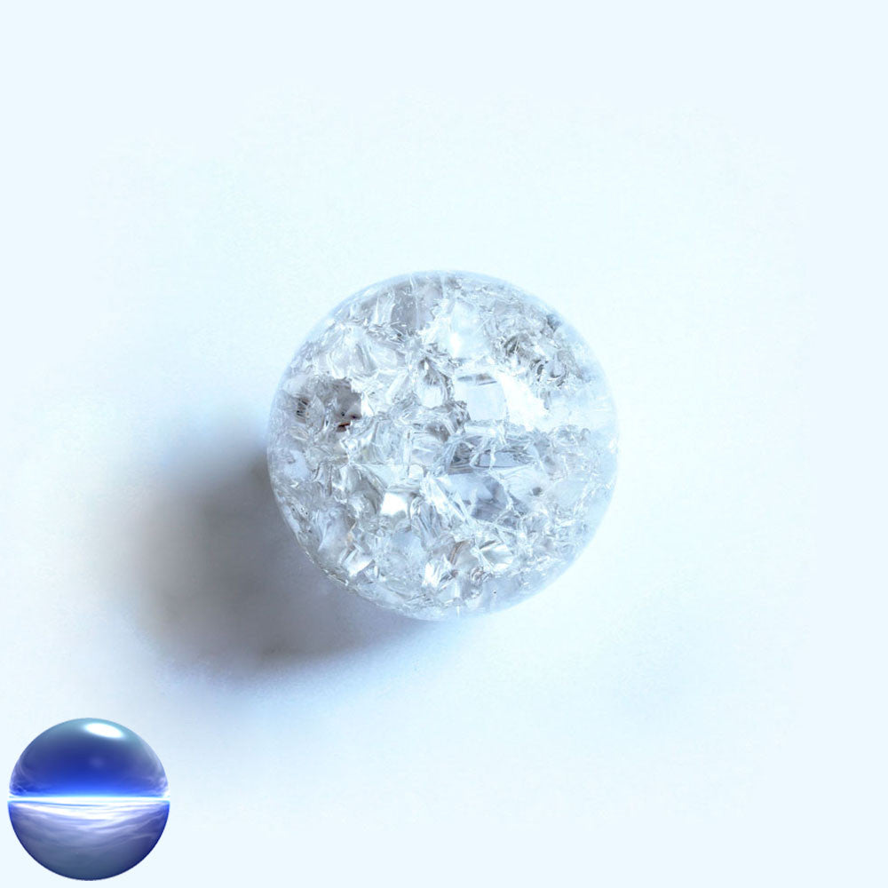 Kristallglaskugel crashed - weiss 40mm | Splitterkugel