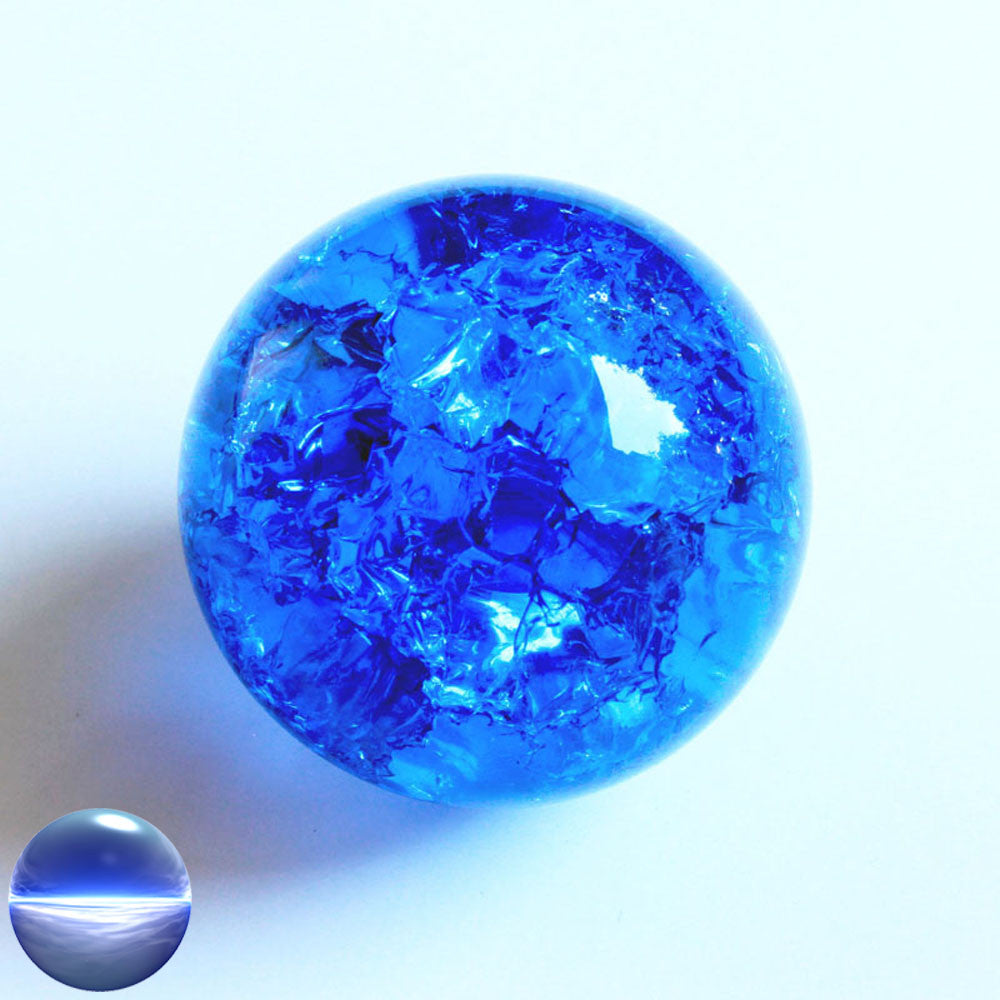 Kristallglaskugel crashed - dunkelblau 80mm | Splitterkugel