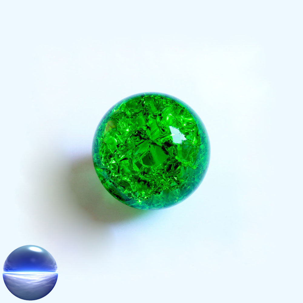 Kristallglaskugel crashed - grün 35mm | Splitterkugel